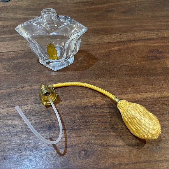 Imperlux W. Germany Lead Crystal Clear Perfume Bottle with Gold Pump - Picture 4 of 11